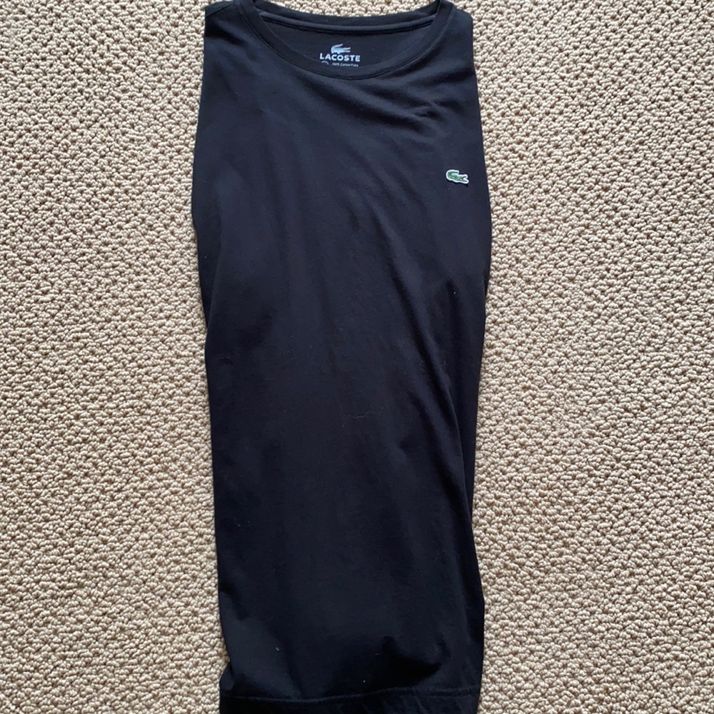 Lacoste Men’s Black Long sleeved V-Neck Tshirt